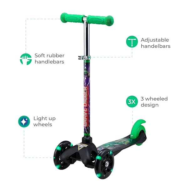 Voyager Monster Jam Self Balancing Kick Scooter with Light Up Wheels Extra Wide Deck for Kids and Toddlers Ages 3 and Up 75 lbs Limit - View 3 of 10