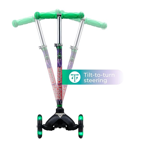 Voyager Monster Jam Self Balancing Kick Scooter with Light Up Wheels Extra Wide Deck for Kids and Toddlers Ages 3 and Up 75 lbs Limit - View 5 of 10