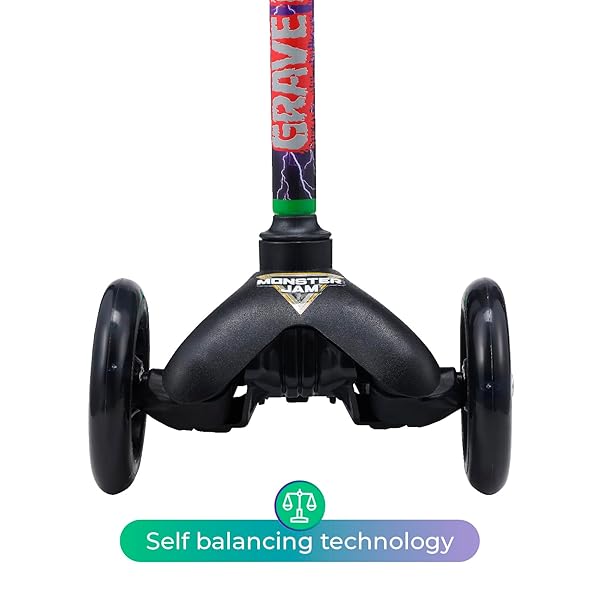 Voyager Monster Jam Self Balancing Kick Scooter with Light Up Wheels Extra Wide Deck for Kids and Toddlers Ages 3 and Up 75 lbs Limit - View 7 of 10