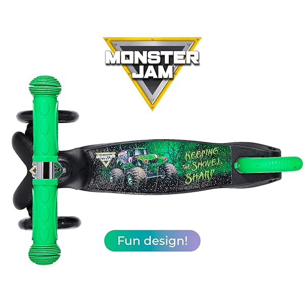 Voyager Monster Jam Self Balancing Kick Scooter with Light Up Wheels Extra Wide Deck for Kids and Toddlers Ages 3 and Up 75 lbs Limit - View 10 of 10