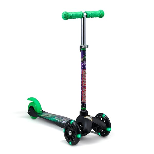 Voyager Monster Jam Self Balancing Kick Scooter with Light Up Wheels Extra Wide Deck for Kids and Toddlers Ages 3 and Up 75 lbs Limit