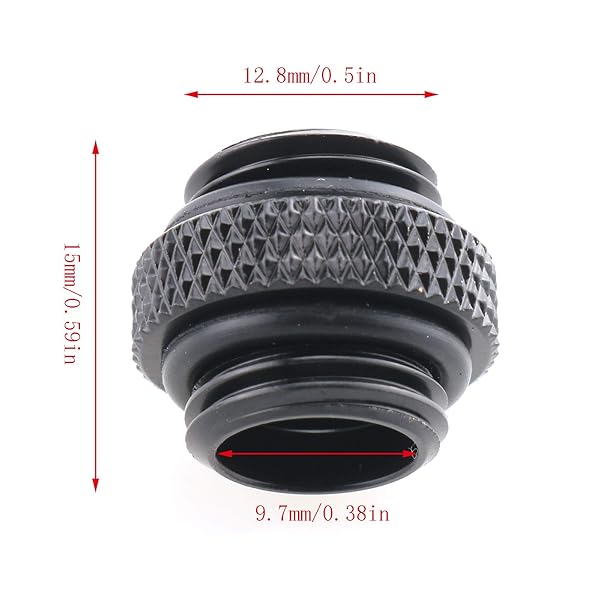 CZQC CZQC Black PC Water Cooling Adapter G1/4 6mm Male to Male Extender Connector with Sealed O-Ring for Computer Cooling Systems - View 3 of 6