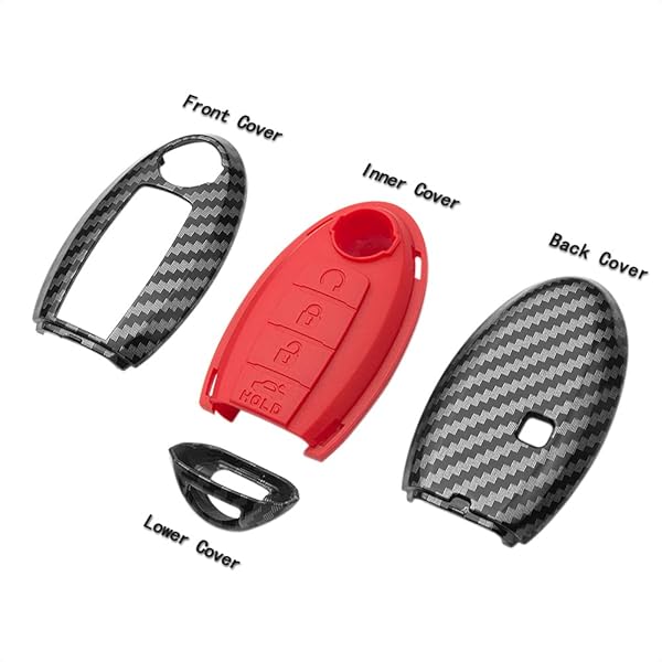 TANGSEN TANGSEN Red Key Fob Case for Infiniti and Nissan Models Durable Cover for Keyless Entry Remote 4 Button Protection - View 3 of 6