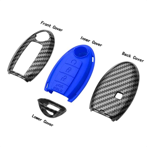 TANGSEN TANGSEN Blue Key Fob Case for Infiniti and Nissan Models Durable Cover for 4 Button Keyless Entry Remote Protection - View 3 of 6