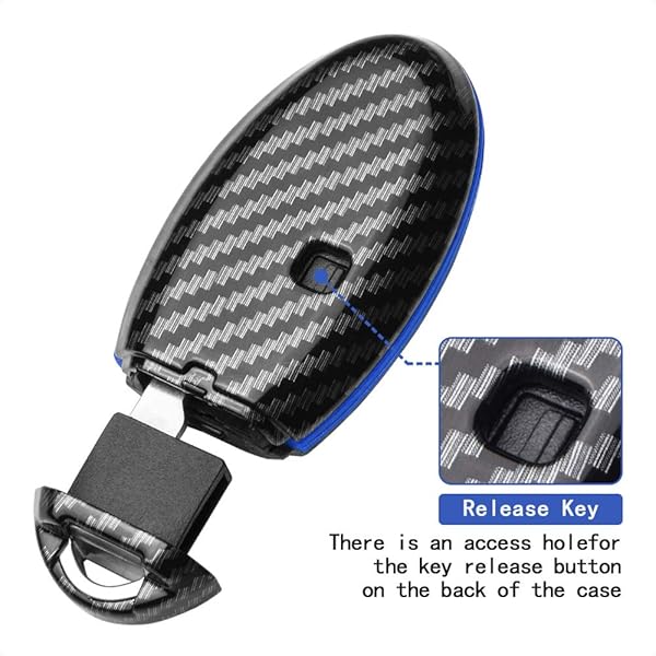 TANGSEN TANGSEN Blue Key Fob Case for Infiniti and Nissan Models Durable Cover for 4 Button Keyless Entry Remote Protection - View 6 of 6