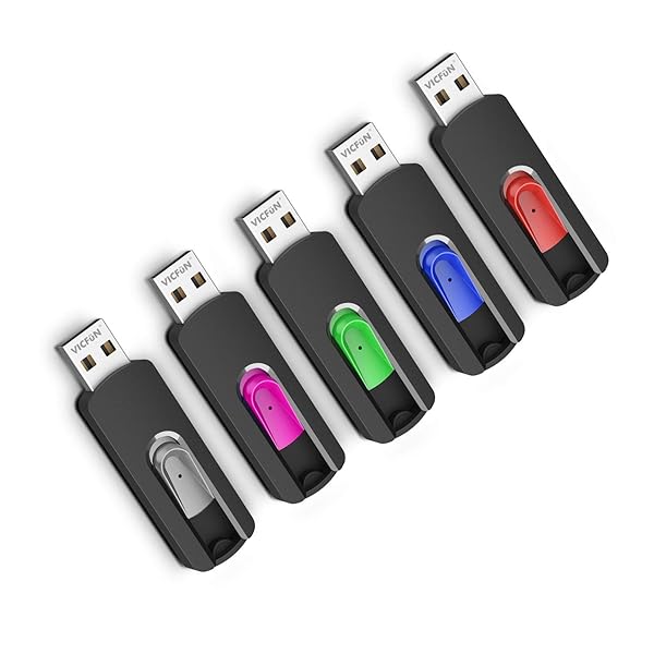 VICFUN VICFUN 5 Pack 64GB USB Flash Drives Retractable USB Memory Stick for Fast Data Storage and Transfer