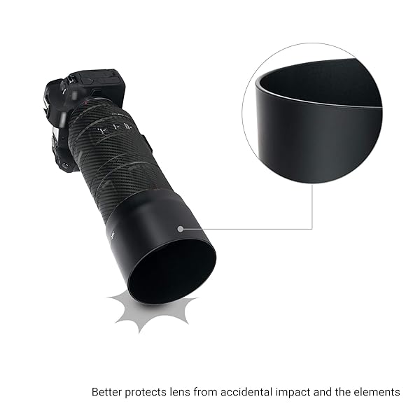 JJC Reversible RF 600mm Bayonet Lens Hood for Canon RF 600mm f/11 - Fits EOS R, RP, R5, R6, Allows 82mm Filter & Lens Cap - View 9 of 9