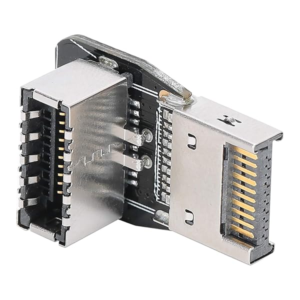 ASHATA Eboxer USB Header Adapter USB 3.1 Front Panel Socket Type E for PC Motherboard 10G 90 Degree Steering Elbow Converter - View 9 of 11