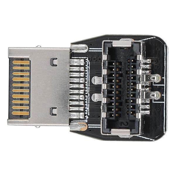 ASHATA Eboxer USB Header Adapter USB 3.1 Front Panel Socket Type E for PC Motherboard 10G 90 Degree Steering Elbow Converter - View 10 of 11