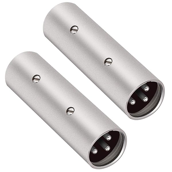 Tisino 3 Pin XLR Male to Male Adapter 2 Pack for Professional Audio Connections