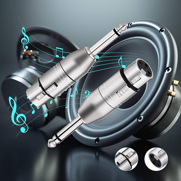 Tisino Tisino XLR Female to 1/4 Inch TS Mono Adapter 2 Pack Unbalanced Female XLR to Quarter Inch 6.35mm Male Adapters - View 6 of 8