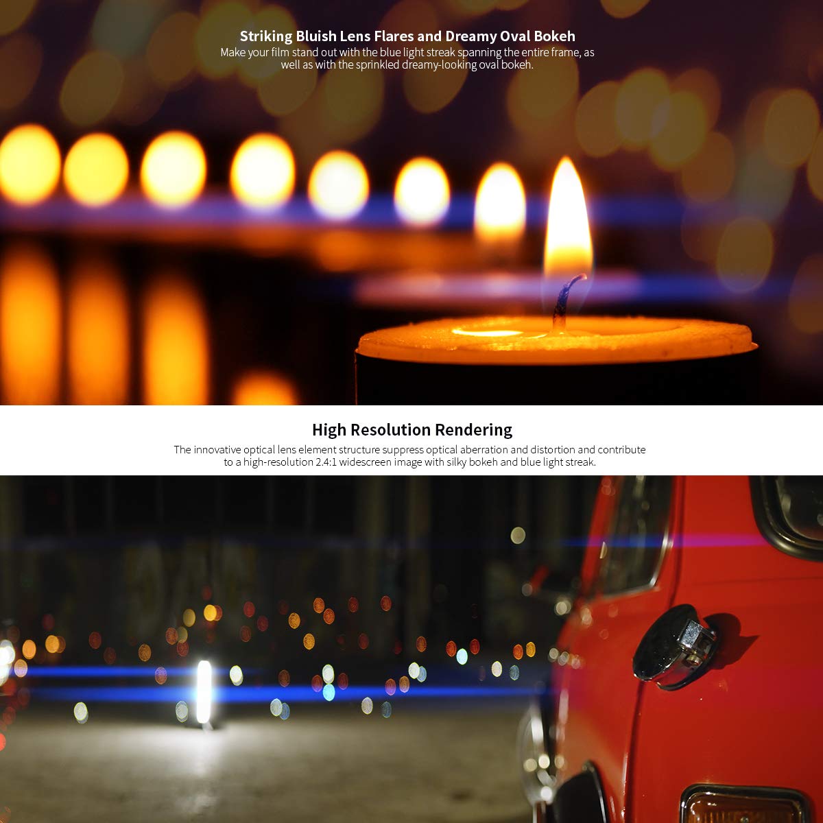 Sirui SIRUI 24mm Anamorphic Lens F2.8 1.33X S35 for Z Mount with Blue Flare Ideal for Cinematic Photography - View 6 of 7