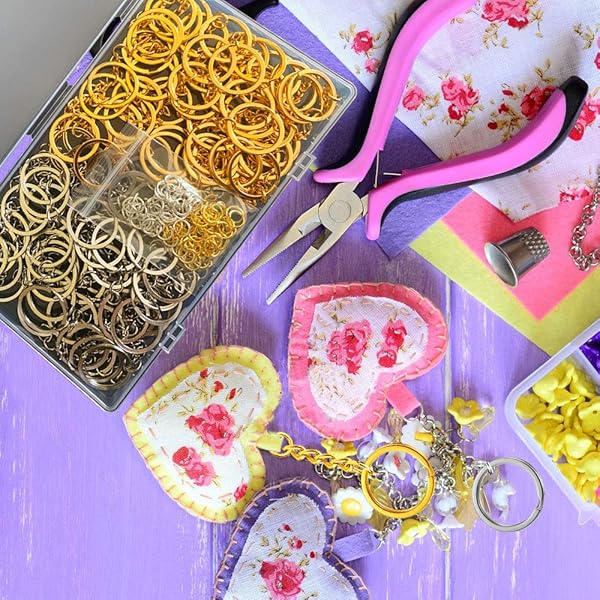 Nupinta 200PCS Flat Key Chain Rings Kit with Silver and Gold Key Rings and Jump Rings for DIY Crafts and Jewelry Making - View 5 of 8