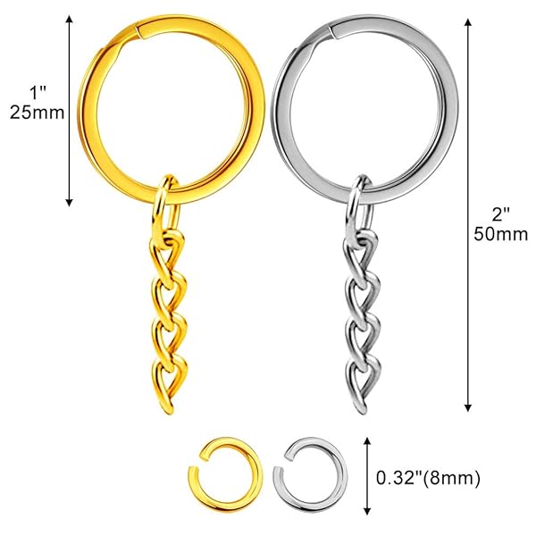 Nupinta 200PCS Flat Key Chain Rings Kit with Silver and Gold Key Rings and Jump Rings for DIY Crafts and Jewelry Making - View 8 of 8