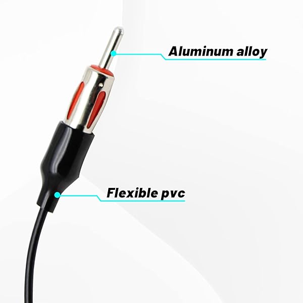 RED WOLF RED WOLF Car Radio Antenna Adapter for Jeep Wrangler JK JKU 2007-2023 Dodge Chrysler Aftermarket Stereo Cable Plug Replacement - View 4 of 6