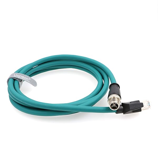 Uonecn Uonecn M12 8-PIN X-Code Male to RJ45 Shielded Ethernet Power Cable for Cognex Camera 3 Meters