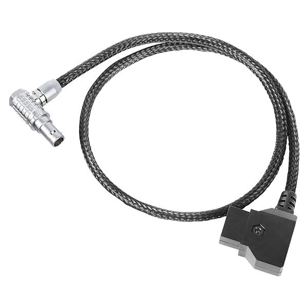 LANZYKU RED Komodo Right Angle to D-tap P-tap Cable 18.1 inches Super Soft Wire Techflex Braid Power Cable - View 3 of 6