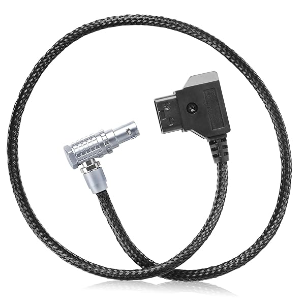 LANZYKU RED Komodo Right Angle to D-tap P-tap Cable 18.1 inches Super Soft Wire Techflex Braid Power Cable - View 4 of 6
