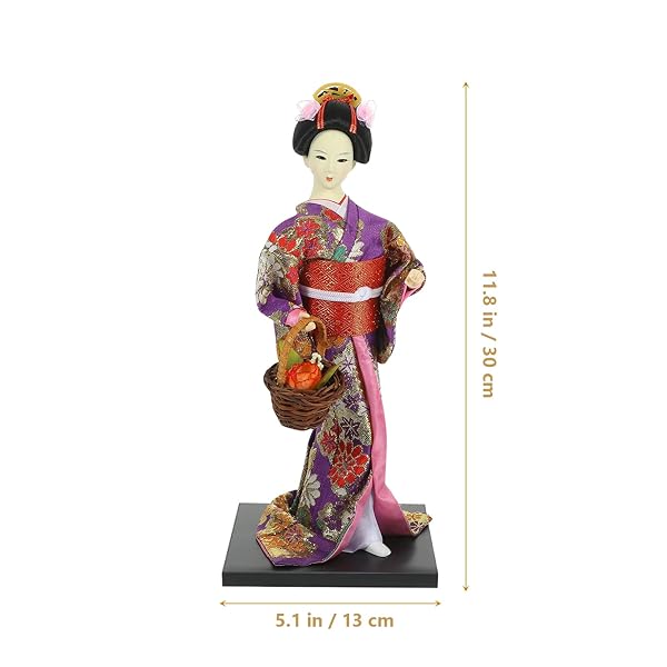 VOSAREA 12 Inch Japanese Geisha Kimono Doll Collectible Asian Figurine for Home Decoration and Ornaments - View 5 of 10
