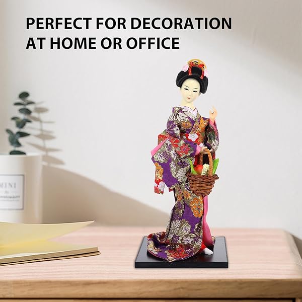 VOSAREA 12 Inch Japanese Geisha Kimono Doll Collectible Asian Figurine for Home Decoration and Ornaments - View 8 of 10