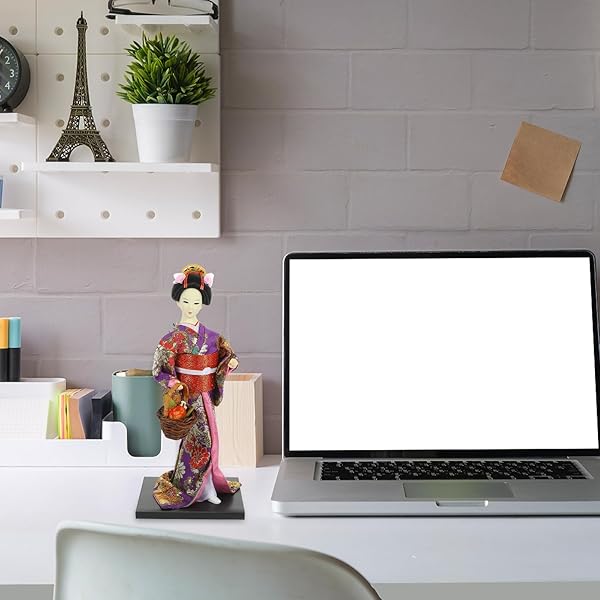 VOSAREA 12 Inch Japanese Geisha Kimono Doll Collectible Asian Figurine for Home Decoration and Ornaments - View 9 of 10