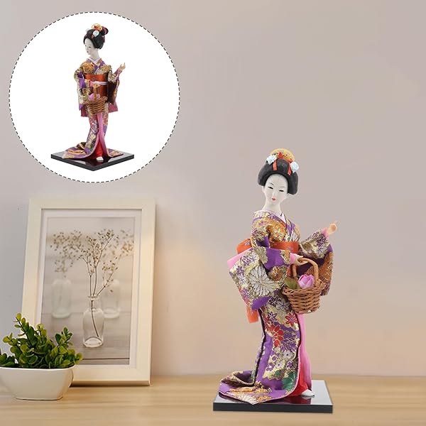 VOSAREA 12 Inch Japanese Geisha Kimono Doll Collectible Asian Figurine for Home Decoration and Ornaments - View 10 of 10
