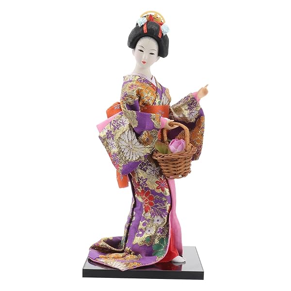 VOSAREA 12 Inch Japanese Geisha Kimono Doll Collectible Asian Figurine for Home Decoration and Ornaments - View 2 of 10