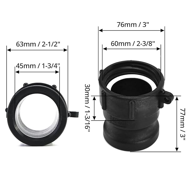 QWORK QWORK 2 Inch Cam and Groove Fitting Buttress Male Adapter One Piece for Quick and Easy Connections - View 7 of 8
