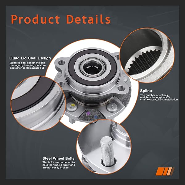 DRIVESTAR DRIVESTAR 513257 Front Wheel Hub and Bearing Assembly for Toyota RAV4 Prius V Lexus HS250h Scion xB tC with ABS 2006-2016 - View 4 of 6