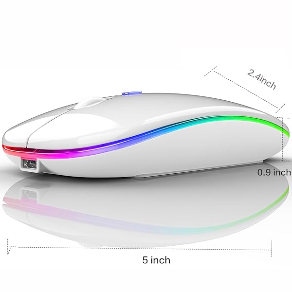PEIBO PEIBO Bluetooth Wireless Mouse for Mac, PC & Chromebook - Sleek White Design for Laptops & Desktops - View 5 of 9
