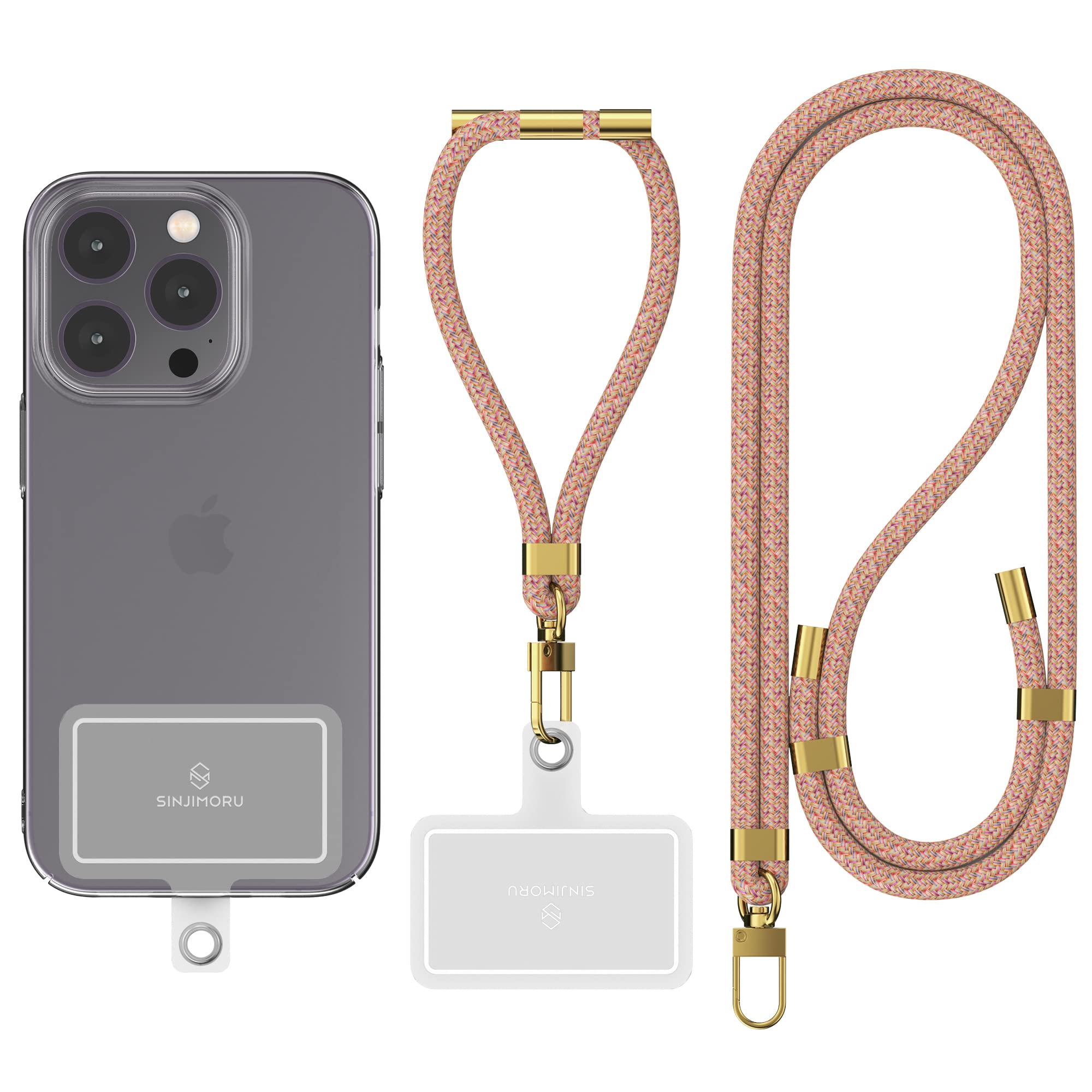 Sinjimoru Sinjimoru Cell Phone Lanyard (2 Packs) - Adjustable Rainbow Strap for Phone Case, Key & ID Holder