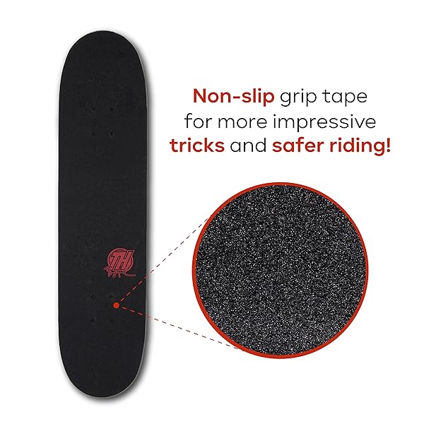 Voyager Tony Hawk 31 Inch Skateboard Signature Series 4 9 Ply Maple Deck for Cruising Carving Tricks and Downhill Flame Hawk - View 3 of 8