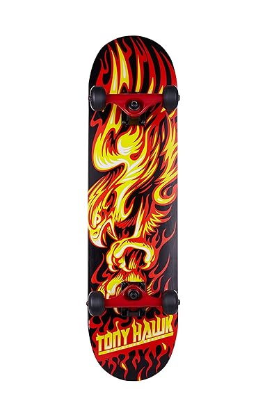 Voyager Tony Hawk 31 Inch Skateboard Signature Series 4 9 Ply Maple Deck for Cruising Carving Tricks and Downhill Flame Hawk - View 2 of 8