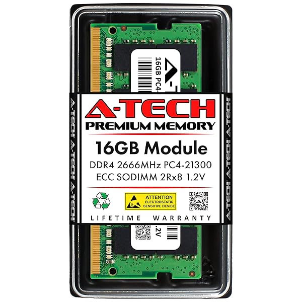 A-Tech A-Tech 16GB RAM for Synology D4ECSO-2666-16G D4ES01-16G DDR4 2666 MHz SODIMM ECC Unbuffered Memory for NAS NVR Servers