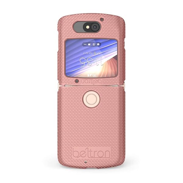 BELTRON BELTRON Clip Case for Motorola RAZR 5G Snap-On Protective Cover with Rotating Belt Holster and Kickstand Rose Color - View 3 of 10