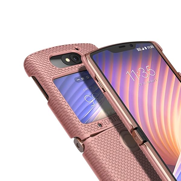 BELTRON BELTRON Clip Case for Motorola RAZR 5G Snap-On Protective Cover with Rotating Belt Holster and Kickstand Rose Color - View 6 of 10