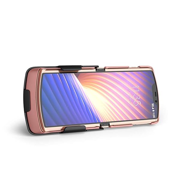 BELTRON BELTRON Clip Case for Motorola RAZR 5G Snap-On Protective Cover with Rotating Belt Holster and Kickstand Rose Color - View 9 of 10