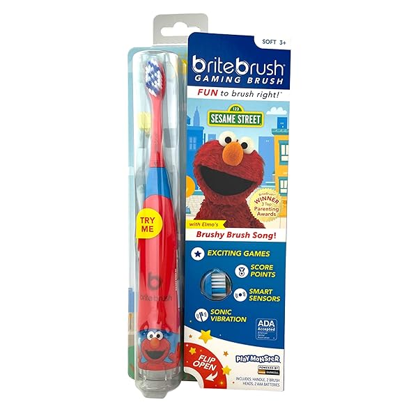 BriteBrush Shop BriteBrush Sesame Street Elmo: Fun Toothbrush for Kids - Brighten Up Oral Care!