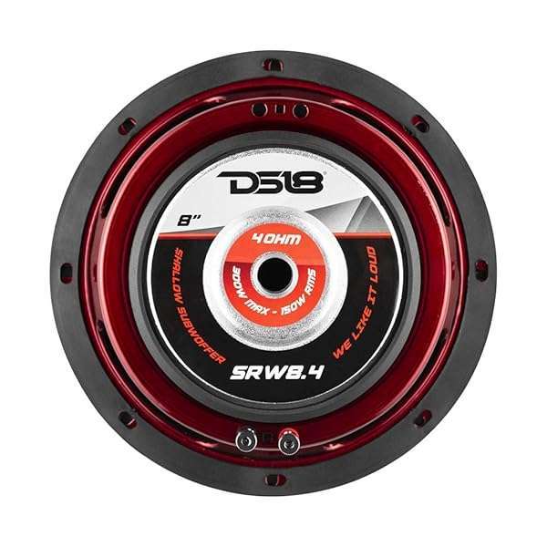 DS18 "DS18 SRW8.4 8" Shallow Car Subwoofer - 300W, 4-Ohm Single Voice Coil for Powerful Bass" - View 9 of 11