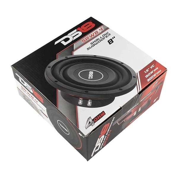 DS18 "DS18 SRW8.4 8" Shallow Car Subwoofer - 300W, 4-Ohm Single Voice Coil for Powerful Bass" - View 11 of 11
