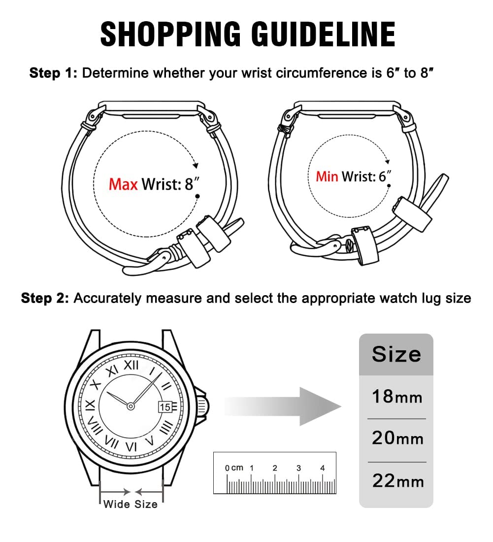 Ritche Quick Release Leather Watch Band 20mm Genuine Suede Grey Silver Strap for Men and Women Classic Design - View 6 of 6