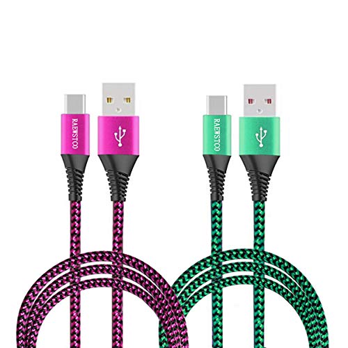 RAEWSTCO RAEWSTCO 2-Pack USB Type C Cable 3A 5A Ultra Fast Charging Premium Nylon Braided Aluminum Case 6FT 6FT