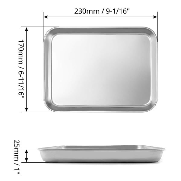 QWORK QWORK Stainless Steel Surgical Tray for Medical Instruments Tattoo Supplies 10 5/8 x 6 11/16 x 1 Flat Bottom Tray - View 7 of 9