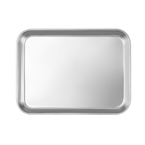 QWORK QWORK Stainless Steel Surgical Tray for Medical Instruments Tattoo Supplies 10 5/8 x 6 11/16 x 1 Flat Bottom Tray - View 8 of 9