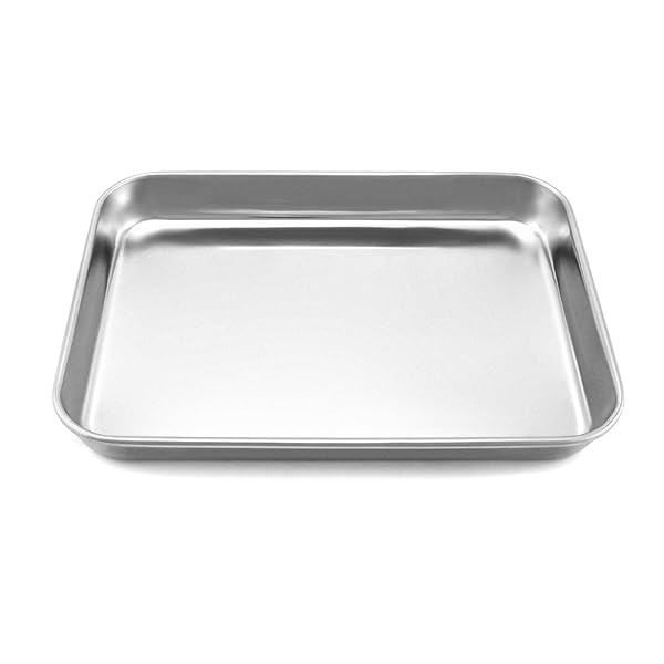 QWORK QWORK Stainless Steel Surgical Tray for Medical Instruments Tattoo Supplies 10 5/8 x 6 11/16 x 1 Flat Bottom Tray - View 2 of 9