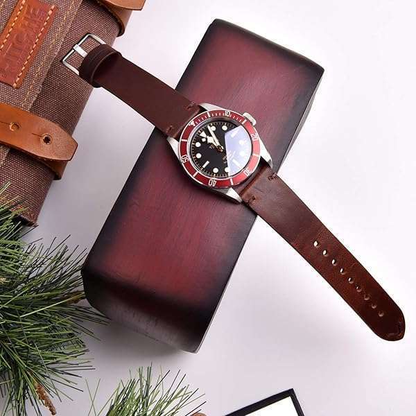 Ritche Ritche Quick Release Leather Watch Band 20mm - Genuine Coffee/Silver Strap for Men & Women - View 4 of 8