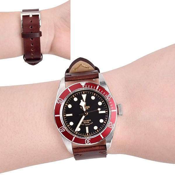 Ritche Ritche Quick Release Leather Watch Band 20mm - Genuine Coffee/Silver Strap for Men & Women - View 5 of 8