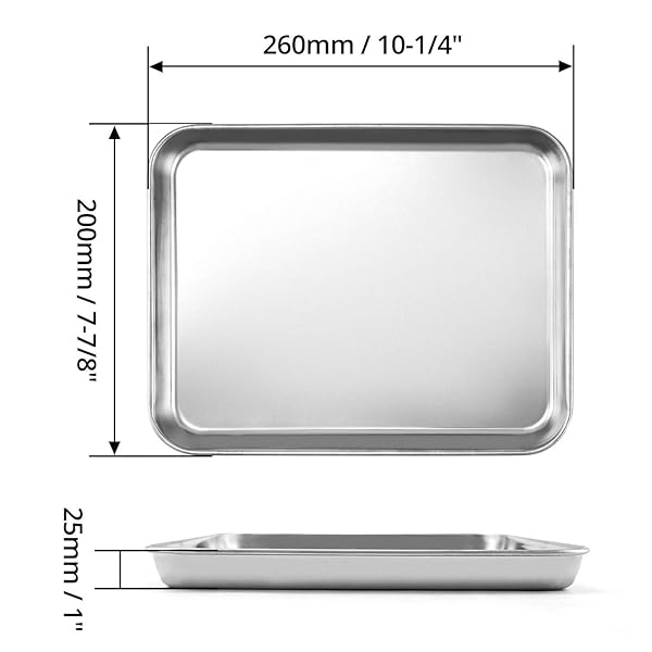 QWORK QWORK Stainless Steel Surgical Tray for Medical Instruments Tattoo Supplies 10 1/4 x 7 7/8 x 1 Inch 1 Pack - View 7 of 8