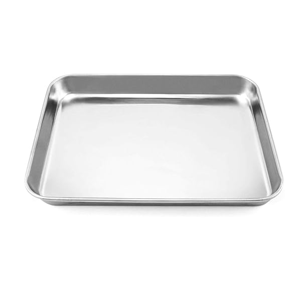 QWORK QWORK Stainless Steel Surgical Tray for Medical Instruments Tattoo Supplies 10 1/4 x 7 7/8 x 1 Inch 1 Pack - View 2 of 8