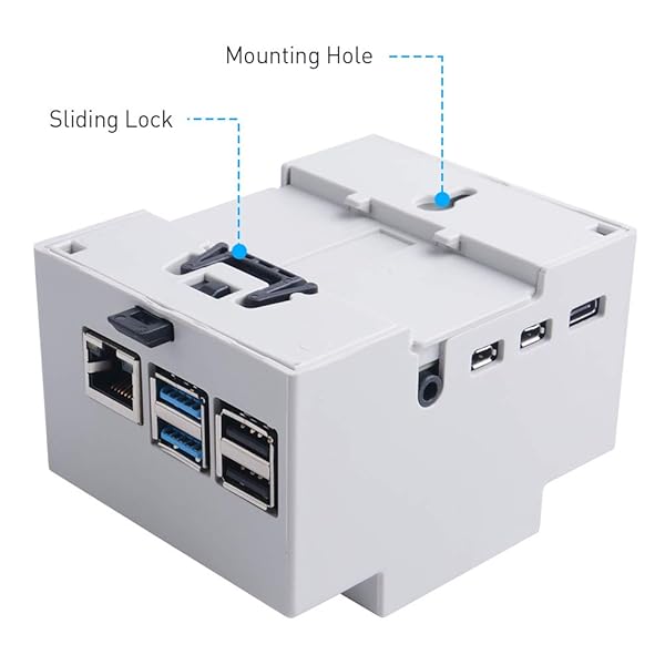 GeeekPi GeeekPi Raspberry Pi 4 DIN Rail Case with Fan Modular Box and Heatsinks for Raspberry Pi 4 Model B - View 6 of 10